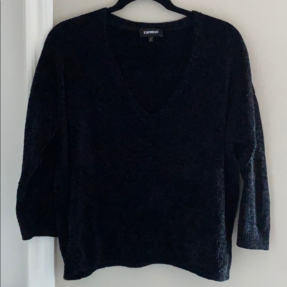 Express Chenille Black Sweater - Picture 2 of 8